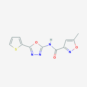 molecular formula C11H8N4O3S B2868059 5-methyl-N-(5-(thiophen-2-yl)-1,3,4-oxadiazol-2-yl)isoxazole-3-carboxamide CAS No. 946357-12-6