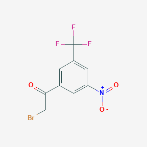 molecular formula C9H5BrF3NO3 B2868065 2-Bromo-1-[3-nitro-5-(trifluoromethyl)phenyl]ethanone CAS No. 39174-88-4