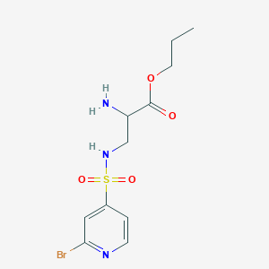 molecular formula C11H16BrN3O4S B2868067 2-氨基-3-[(2-溴吡啶-4-基)磺酰氨基]丙酸丙酯 CAS No. 2361644-50-8