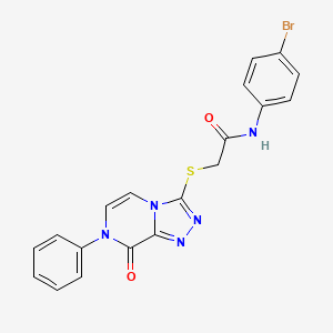 molecular formula C19H14BrN5O2S B2868068 N-(4-溴苯基)-2-((8-氧代-7-苯基-7,8-二氢-[1,2,4]三唑并[4,3-a]嘧啶-3-基)硫代)乙酰胺 CAS No. 1223965-39-6