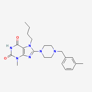 molecular formula C22H30N6O2 B2868070 7-butyl-3-methyl-8-(4-(3-methylbenzyl)piperazin-1-yl)-1H-purine-2,6(3H,7H)-dione CAS No. 898408-29-2