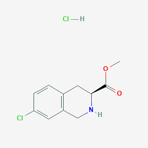 molecular formula C11H13Cl2NO2 B2868073 Methyl (3S)-7-chloro-1,2,3,4-tetrahydroisoquinoline-3-carboxylate;hydrochloride CAS No. 2580100-94-1