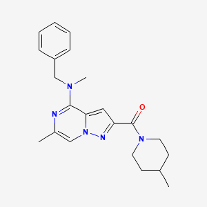 {4-[Benzyl(methyl)amino]-6-methylpyrazolo[1,5-a]pyrazin-2-yl}(4-methylpiperidino)methanone