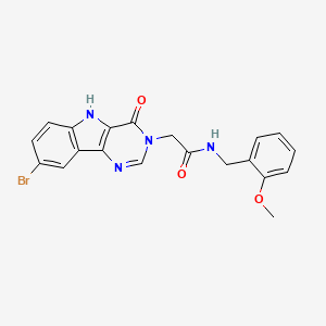 molecular formula C20H17BrN4O3 B2868082 2-(8-bromo-4-oxo-4,5-dihydro-3H-pyrimido[5,4-b]indol-3-yl)-N-(2-methoxybenzyl)acetamide CAS No. 1105213-01-1