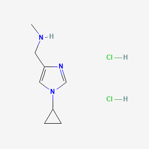 molecular formula C8H15Cl2N3 B2868084 1-(1-Cyclopropylimidazol-4-yl)-N-methylmethanamine;dihydrochloride CAS No. 2402830-38-8