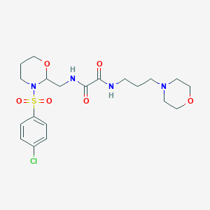 molecular formula C20H29ClN4O6S B2868085 N1-((3-((4-chlorophenyl)sulfonyl)-1,3-oxazinan-2-yl)methyl)-N2-(3-morpholinopropyl)oxalamide CAS No. 872724-28-2