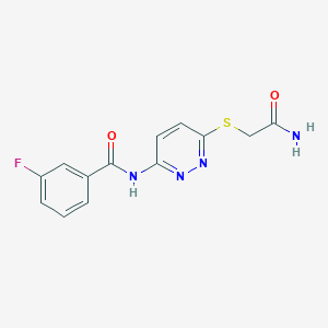 N-(6-((2-amino-2-oxoethyl)thio)pyridazin-3-yl)-3-fluorobenzamide