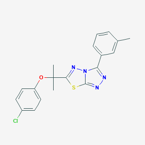 molecular formula C19H17ClN4OS B286809 4-Chlorophenyl 1-methyl-1-[3-(3-methylphenyl)[1,2,4]triazolo[3,4-b][1,3,4]thiadiazol-6-yl]ethyl ether 