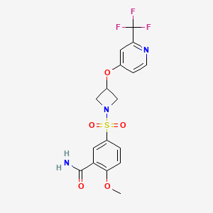 2-Methoxy-5-[3-[2-(trifluoromethyl)pyridin-4-yl]oxyazetidin-1-yl]sulfonylbenzamide