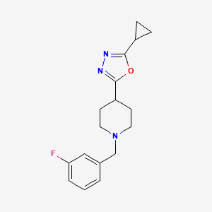 2-Cyclopropyl-5-(1-(3-fluorobenzyl)piperidin-4-yl)-1,3,4-oxadiazole