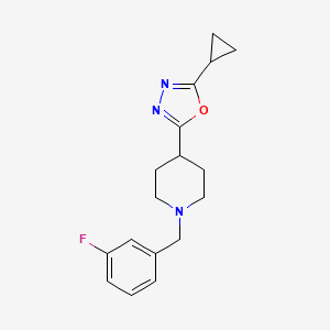 molecular formula C17H20FN3O B2868102 2-环丙基-5-(1-(3-氟苄基)哌啶-4-基)-1,3,4-恶二唑 CAS No. 1251610-31-7