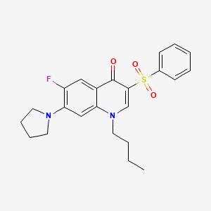 1-butyl-6-fluoro-3-(phenylsulfonyl)-7-(pyrrolidin-1-yl)quinolin-4(1H)-one