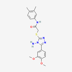 molecular formula C20H23N5O3S B2868106 2-((4-氨基-5-(3,4-二甲氧基苯基)-4H-1,2,4-三唑-3-基)硫代)-N-(3,4-二甲基苯基)乙酰胺 CAS No. 577990-68-2