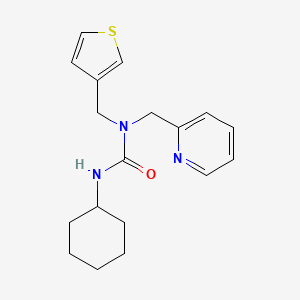 3-Cyclohexyl-1-(pyridin-2-ylmethyl)-1-(thiophen-3-ylmethyl)urea