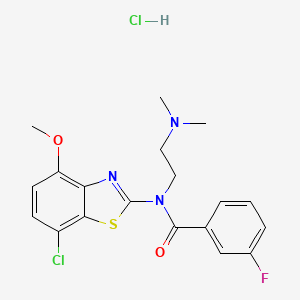 N-(7-chloro-4-methoxybenzo[d]thiazol-2-yl)-N-(2-(dimethylamino)ethyl)-3-fluorobenzamide hydrochloride