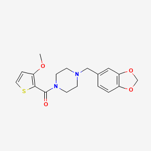 [4-(1,3-Benzodioxol-5-ylmethyl)piperazino](3-methoxy-2-thienyl)methanone