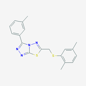 molecular formula C19H18N4S2 B286812 2,5-Dimethylphenyl [3-(3-methylphenyl)[1,2,4]triazolo[3,4-b][1,3,4]thiadiazol-6-yl]methyl sulfide 