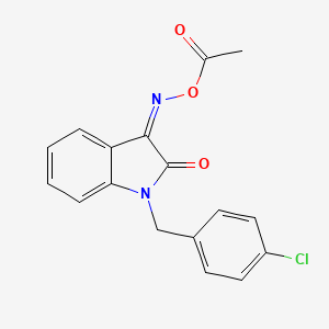 molecular formula C17H13ClN2O3 B2868127 [(Z)-[1-[(4-chlorophenyl)methyl]-2-oxoindol-3-ylidene]amino] acetate CAS No. 303997-82-2