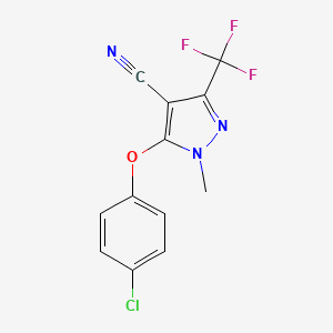 molecular formula C12H7ClF3N3O B2868132 5-(4-氯苯氧基)-1-甲基-3-(三氟甲基)-1H-吡唑-4-腈 CAS No. 318284-61-6