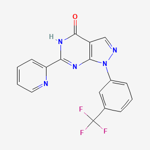 6-(pyridin-2-yl)-1-[3-(trifluoromethyl)phenyl]-1H,4H,5H-pyrazolo[3,4-d]pyrimidin-4-one