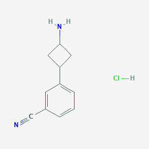 molecular formula C11H13ClN2 B2868143 3-((1R,3r)-3-aminocyclobutyl)benzonitrile hydrochloride CAS No. 1807940-86-8