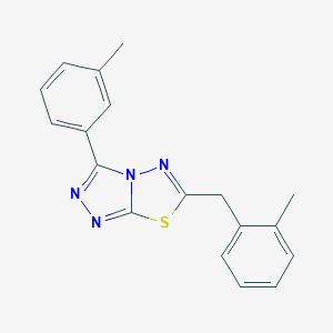 molecular formula C18H16N4S B286815 6-(2-Methylbenzyl)-3-(3-methylphenyl)[1,2,4]triazolo[3,4-b][1,3,4]thiadiazole 