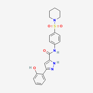 molecular formula C21H22N4O4S B2868155 5-(2-hydroxyphenyl)-N-[4-(piperidin-1-ylsulfonyl)phenyl]-1H-pyrazole-3-carboxamide CAS No. 879464-13-8