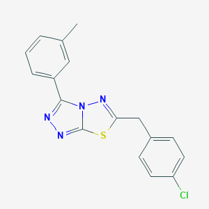 molecular formula C17H13ClN4S B286816 6-(4-Chlorobenzyl)-3-(3-methylphenyl)[1,2,4]triazolo[3,4-b][1,3,4]thiadiazole 