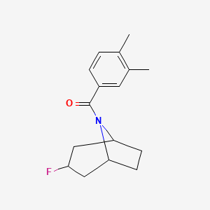 molecular formula C16H20FNO B2868163 (3,4-Dimethylphenyl)-(3-fluoro-8-azabicyclo[3.2.1]octan-8-yl)methanone CAS No. 2310101-30-3