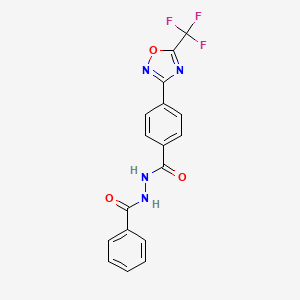 molecular formula C17H11F3N4O3 B2868167 N'-{4-[5-(trifluoromethyl)-1,2,4-oxadiazol-3-yl]benzoyl}benzohydrazide CAS No. 1803605-08-4
