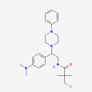 3-chloro-N-(2-(4-(dimethylamino)phenyl)-2-(4-phenylpiperazin-1-yl)ethyl)-2,2-dimethylpropanamide