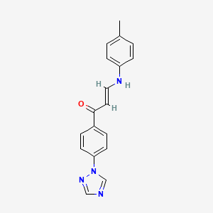 (2E)-3-[(4-methylphenyl)amino]-1-[4-(1H-1,2,4-triazol-1-yl)phenyl]prop-2-en-1-one