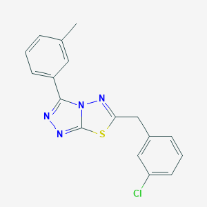 molecular formula C17H13ClN4S B286817 6-(3-Chlorobenzyl)-3-(3-methylphenyl)[1,2,4]triazolo[3,4-b][1,3,4]thiadiazole 