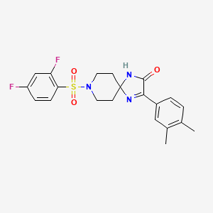 molecular formula C21H21F2N3O3S B2868172 8-((2,4-Difluorophenyl)sulfonyl)-3-(3,4-dimethylphenyl)-1,4,8-triazaspiro[4.5]dec-3-en-2-one CAS No. 1358651-79-2