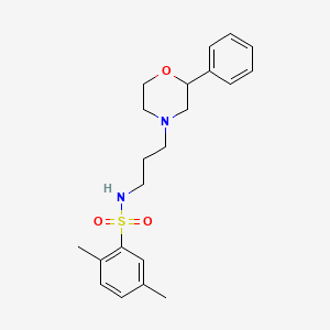 molecular formula C21H28N2O3S B2868173 2,5-dimethyl-N-(3-(2-phenylmorpholino)propyl)benzenesulfonamide CAS No. 953919-60-3