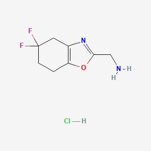 molecular formula C8H11ClF2N2O B2868175 (5,5-Difluoro-6,7-dihydro-4H-1,3-benzoxazol-2-yl)methanamine;hydrochloride CAS No. 2460749-78-2