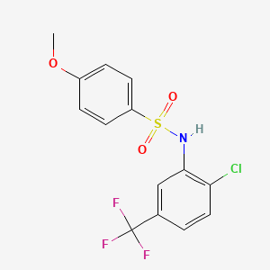 molecular formula C14H11ClF3NO3S B2868180 N-(2-氯-5-(三氟甲基)苯基)-4-甲氧基苯磺酰胺 CAS No. 313981-48-5