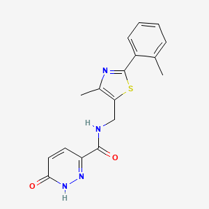 N-((4-methyl-2-(o-tolyl)thiazol-5-yl)methyl)-6-oxo-1,6-dihydropyridazine-3-carboxamide