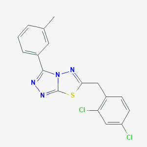 molecular formula C17H12Cl2N4S B286820 6-(2,4-Dichlorobenzyl)-3-(3-methylphenyl)[1,2,4]triazolo[3,4-b][1,3,4]thiadiazole 