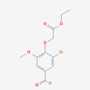 molecular formula C12H13BrO5 B2868201 Ethyl (2-bromo-4-formyl-6-methoxyphenoxy)acetate CAS No. 428844-77-3