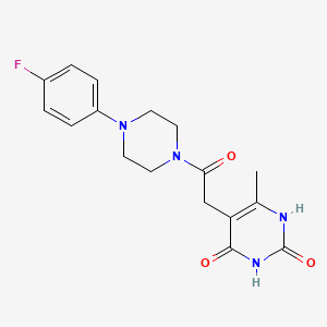 molecular formula C17H19FN4O3 B2868223 5-(2-(4-(4-fluorophenyl)piperazin-1-yl)-2-oxoethyl)-6-methylpyrimidine-2,4(1H,3H)-dione CAS No. 1170453-93-6