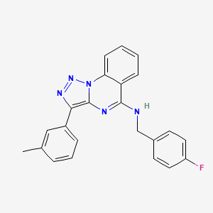molecular formula C23H18FN5 B2868226 N-[(4-fluorophenyl)methyl]-3-(3-methylphenyl)triazolo[1,5-a]quinazolin-5-amine CAS No. 866843-80-3