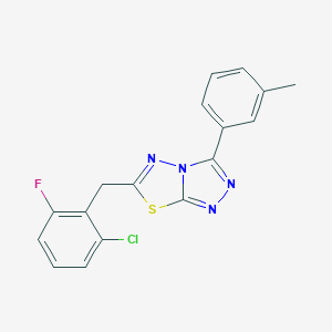 molecular formula C17H12ClFN4S B286823 6-(2-Chloro-6-fluorobenzyl)-3-(3-methylphenyl)[1,2,4]triazolo[3,4-b][1,3,4]thiadiazole 