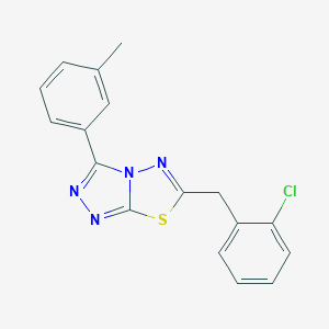 molecular formula C17H13ClN4S B286824 6-(2-Chlorobenzyl)-3-(3-methylphenyl)[1,2,4]triazolo[3,4-b][1,3,4]thiadiazole 
