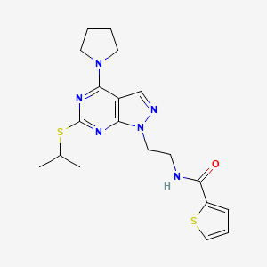 N-(2-(6-(isopropylthio)-4-(pyrrolidin-1-yl)-1H-pyrazolo[3,4-d]pyrimidin-1-yl)ethyl)thiophene-2-carboxamide