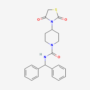 molecular formula C22H23N3O3S B2868245 N-benzhydryl-4-(2,4-dioxothiazolidin-3-yl)piperidine-1-carboxamide CAS No. 2320724-02-3