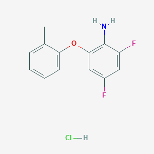 molecular formula C13H12ClF2NO B2868254 2,4-二氟-6-(2-甲基苯氧基)苯胺盐酸盐 CAS No. 2031260-62-3