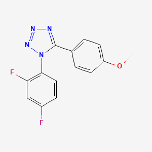 molecular formula C14H10F2N4O B2868257 1-(2,4-difluorophenyl)-5-(4-methoxyphenyl)-1H-1,2,3,4-tetraazole CAS No. 339108-68-8