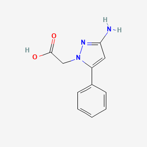 molecular formula C11H11N3O2 B2868271 2-(3-amino-5-phenyl-1H-pyrazol-1-yl)acetic acid CAS No. 74361-78-7