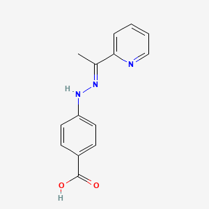 4-[(2E)-2-(1-pyridin-2-ylethylidene)hydrazinyl]benzoic acid